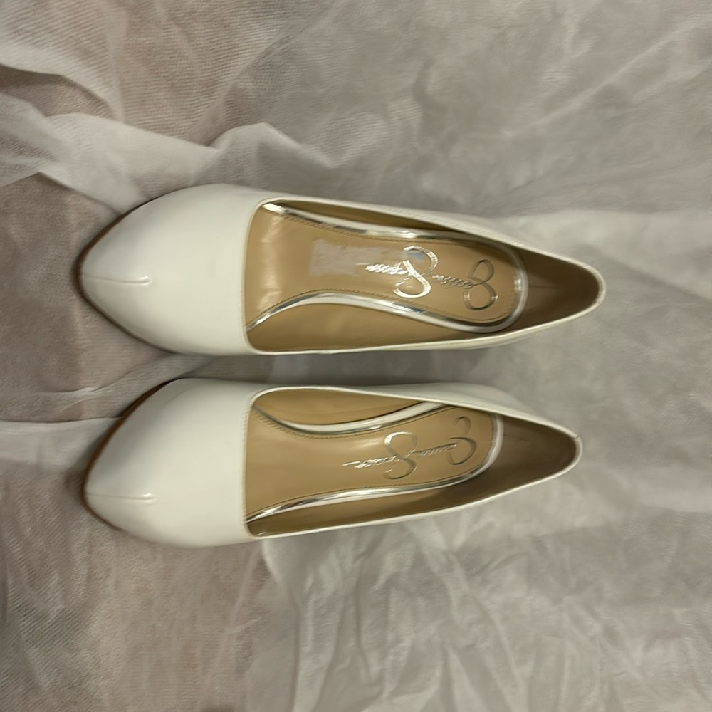 7/12 White patten Leather Jessica Simpson 3 inch Heel BRAND NEW/NEVER WORN